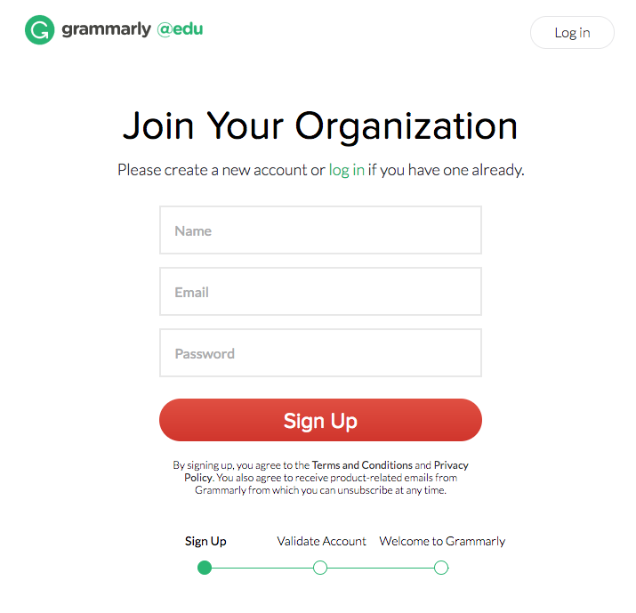 how to sign up for free grammarly