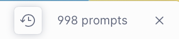 The top of Grammarly's pop-up window that shows the number of prompts left and the Prompts history button