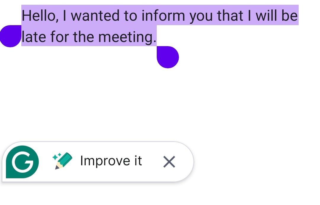 The Improve it button appears when you select text