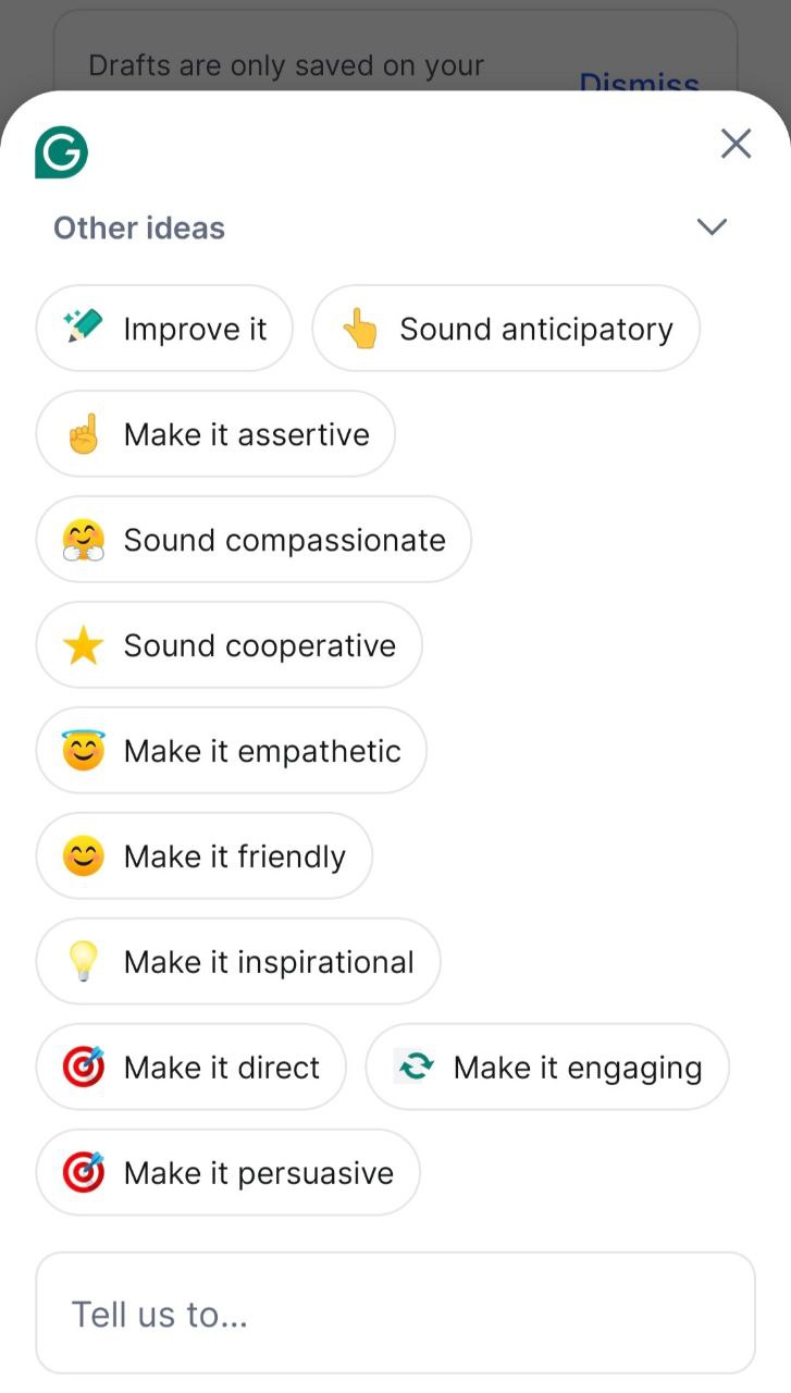 prompt options in generative AI