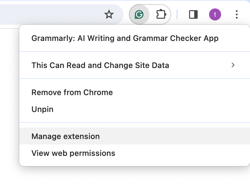 Turn off the Grammarly browser extension – Grammarly Support